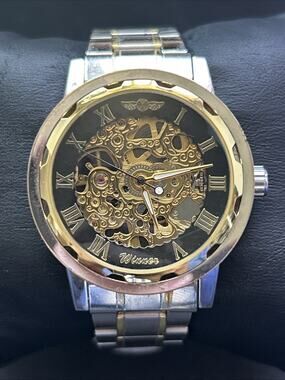 Winner Two Tone Men’s Wind Watch